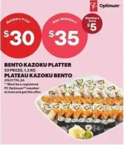 Atlantic Superstore Bento kazoku platter offer