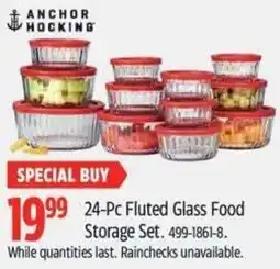 Canadian Tire ANCHOR HOCKING 24-Pc Fluted Glass Food Storage Set offer