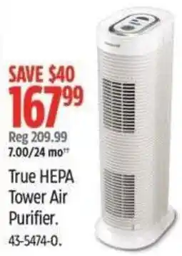 Canadian Tire True hepa tower air purifier offer