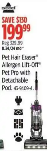 Canadian Tire BISSEL Pet Hair Eraser Allergen Lift-Off Pet Pro with Detachable offer