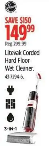 Canadian Tire Litevak Corded Hard Floor Wet Cleaner offer