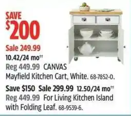 Canadian Tire CANVAS Mayfield Kitchen Cart, White offer