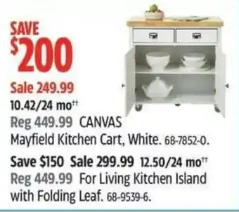 Canadian Tire CANVAS Mayfield Kitchen Cart, White offer