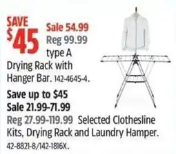 Canadian Tire Drying Rack with Hanger Bar offer
