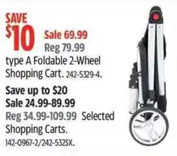 Canadian Tire Type a foldable 2-wheel shopping cart offer