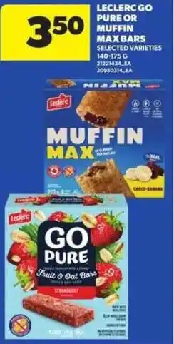 Atlantic Superstore Leclerc go pure or muffin max bars offer