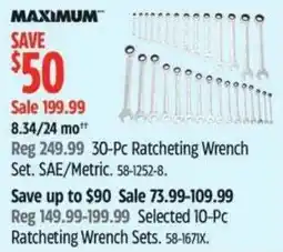 Canadian Tire MAXIMUM Ratcheting Wrench Set offer