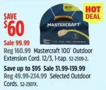 Canadian Tire Mastercraft 100' Outdoor Extension Cord offer