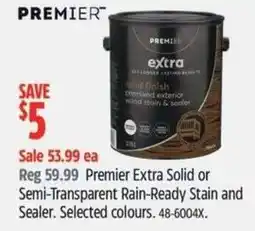 Canadian Tire PREMIER Premier Extra Solid or Semi-Transparent Rain-Ready Stain and Sealer offer