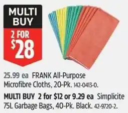 Canadian Tire Frank all-purpose microfibre cloths offer