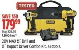 Canadian Tire 20v max drill and 14" impact driver combo kit offer