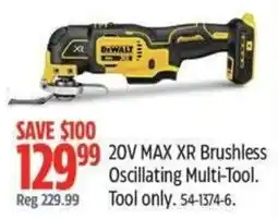Canadian Tire DEWALT 20V MAX XR Brushless oscillating multi-tool offer