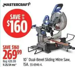 Canadian Tire MASTERCRAFT Dual-Bevel Sliding Mitre Saw, offer