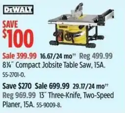 Canadian Tire DEWALT Compact Jobsite Table Saw offer