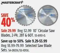 Canadian Tire MASTERCRAFT Circular Saw Blades offer