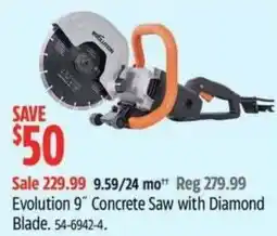 Canadian Tire Evolution 9" Concrete Saw with Diamond blade offer