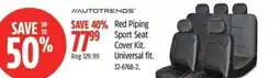 Canadian Tire Red Piping Sport Seat Cover Kit offer