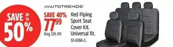 Canadian Tire Red Piping Sport Seat Cover Kit offer