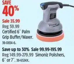 Canadian Tire Certified 6" Palm Grip Buffer/Waxer offer