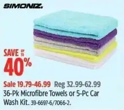 Canadian Tire SIMONIZZ Microfibre Towels or 5-Pc Car Wash Kit offer
