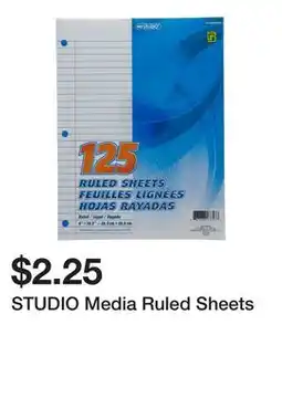 Dollarama STUDIO Media Ruled Sheets offer