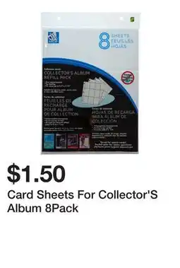 Dollarama Card Sheets For Collector'S Album offer