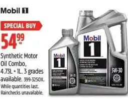 Canadian Tire MOBIL 1 Synthetic Motor Oil Combo offer