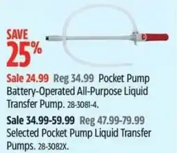 Canadian Tire Pocket Pump Battery-Operated All-Purpose Liquid Transfer Pump offer