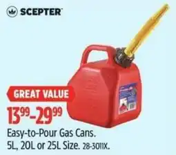 Canadian Tire SCEPTER Easy-to-Pour Gas Cans offer