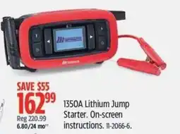 Canadian Tire Lithium Jump Starter. On-screen instruction offer