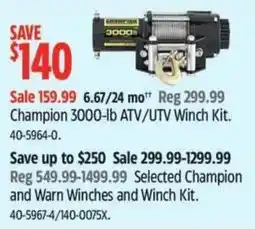 Canadian Tire Champion 3000-lb ATV/UTV Winch Kit offer