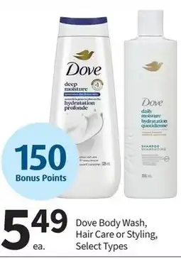 Pharmasave Dove Body Wash, Hair Care or Styling offer