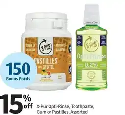 Pharmasave X-Pur Opti-Rinse, Toothpaste, Gum or Pastilles, Assorted offer