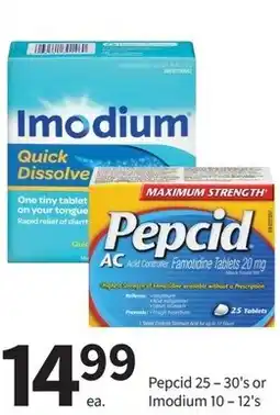 Pharmasave Pepcid 25-30's or Imodium 10-12's offer