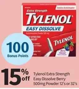 Pharmasave Tylenol Extra Strength off Easy Dissolve Berry offer