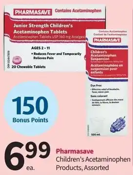Pharmasave PHARMASAVE Children's Acetaminophen Products, Assorted offer