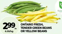 Vince's Market Ontario fresh, tender green beans or yellow beans offer