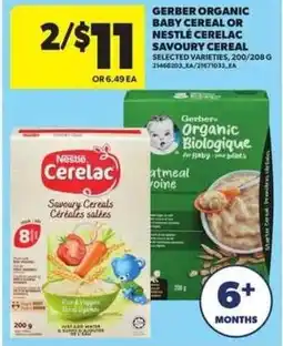 Atlantic Superstore Gerber organic baby cereal or nestlé cerelac savoury cereal offer