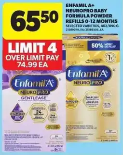 Atlantic Superstore Enfamil a+ neuropro baby formula powder refills 0-12 months offer