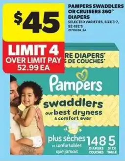 Atlantic Superstore Pampers swaddlers or cruisers 360° diapers offer