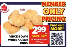 Vince's Market Vince's own white kaiser buns offer