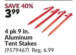 Princess Auto 4 pk 9 in. Aluminum Tent Stakes offer