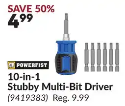 Princess Auto 10-in-1 Stubby Multi-Bit Driver offer