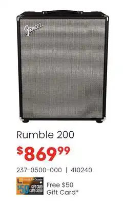Long & McQuade Fender Rumble 200 offer