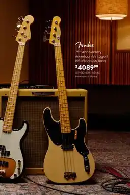 Long & McQuade Fender 70' Anniversary American Vintage II 1951 Precision Bass offer