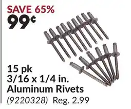 Princess Auto 15 pk 3/16 x 1/4 in. Aluminum Rivets offer