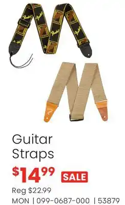 Long & McQuade Fender Guitar Straps offer