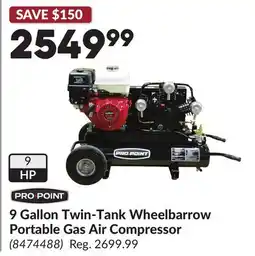 Princess Auto 9 Gallon Twin-Tank Wheelbarrow Portable Gas Air Compressor offer