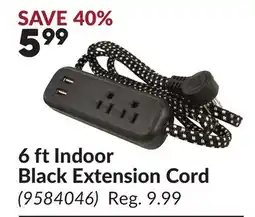 Princess Auto 6 ft Indoor Black Extension Cord offer