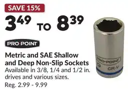 Princess Auto Metric and SAE Shallow and Deep Non-Slip Sockets offer